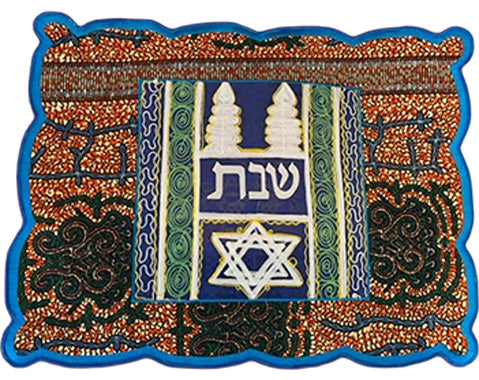 Challah Cover with Shabbat Candles