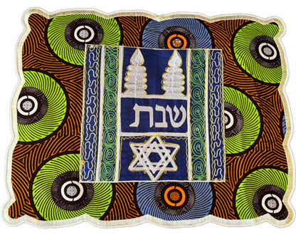 Challah Cover with Shabbat Candles
