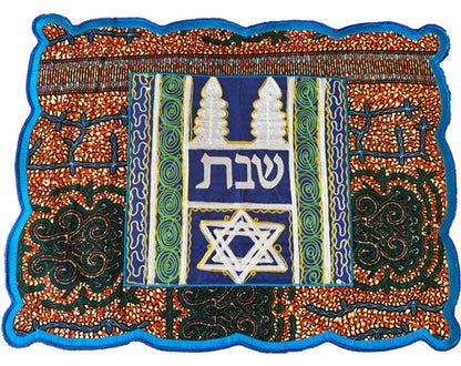 Challah Cover with Shabbat Candles